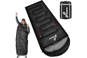 ‎SPORTNEER Sportneer Schlafsack Outdoor - Deckenschlafsack 3-4 Jahreszeiten Erwachsene Warm Schlafsack für Camping, Reisen und Outdoor-Aktivitäten
