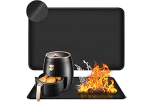 GEBRAZY Tappetino resistente al calore per friggitrice ad aria, base ignifuga, antiscivolo e impermeabile, fino a 500°C, 60 x 40 cm