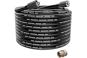 YUET Tubo di Prolunga per Lavaggio a Getto ad alta Pressione,10M 33FT 3700 PSI 255Bar M22 Femmina Tubo di Ricambio per Idropulitrice con Connettore Filettato Maschio per Karcher M22-14mm connessione