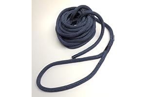 ROTA MARINE Dockline Corde d'amarrage à double tresse en polyester prête à l'emploi (bleu marine, 14 mm, 6 m)