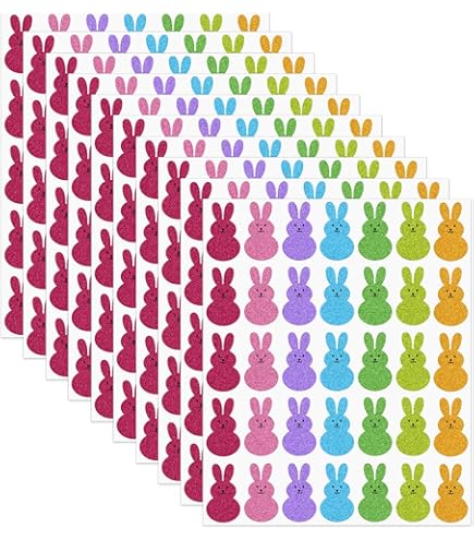2000 Stuks Pasen Thema Stickers, EBANKU 4 Rollen