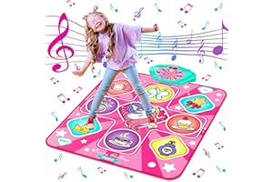 FHNSEL Unicorn Dance Mat,Light Up Dance Pad,Kids Musical Dance Play Mat with Light Up 9 Pattern,Built-in Music, 5 Game Modes,Toys Gifts for 3 4 5 6 7 8 9 10 11 12 Year Old Girls Boys and Adult