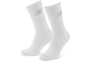 New Balance Unisex 3 Pack Crew Socks, White, M UK