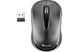 NGS Easy Gamma - Ratón Óptico Inalámbrico de 1200 dpi con Conexión USB, 2,4 GHz, Scroll + 2 Botones