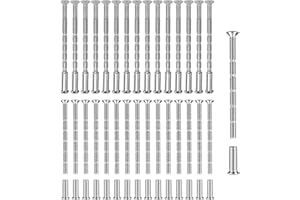 BKEYE 30 Sets M3 Door Handle Fixing Screws and Sleeves,M3 Door Handle Screws,Nickel Plated Screw,M3 Screws Connecting Bolts and Sleeve For Fixing Door Handles Roses Knobs,Escutcheons,Cabinet Drawers
