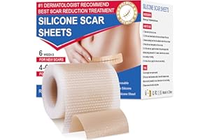 SKKAEO Pansement Silicone Cicatrice - Silicone Scar Sheets(4 * 150cm) for C-Section & Surgical Scars, les Brûlures, les Chéloïdes, l'acné, etc. Blessures, Césarienne