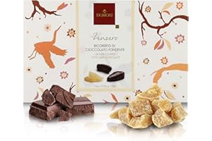 DOMORI Filetti di Zenzero Ricoperti di Cioccolato Fondente Arriba 62%, 150 Grammi