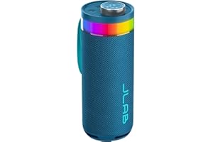 JLab Go Party Cassa Bluetooth Portatile con 16+ ore di riproduzione - Altoparlante Wireless da 10W per Esterni e Viaggi con Luci RGB e Audio Potente, Resistente all'Acqua IP56, Blu Navy