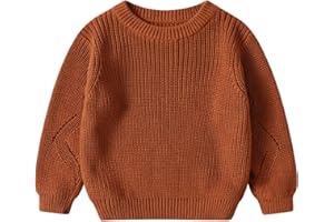 Generisch Maglione a maglia per bambini, con scollo rotondo, a maniche lunghe, abbigliamento invernale