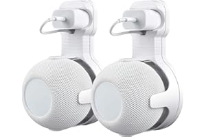 LUOGAO Wall Mount for Homepod mini, Cable Management, Space-saving Without Signal Reduction for Homepod mini Voice Asistant with Touchscreen Protector (white, 2 pack)