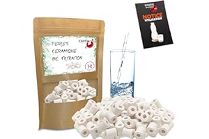 KAMPAI Perles Céramique Filtration Eau - Véritable Purification Naturelle Eau Robinet | Filtrante Anti Calcaire Chlore Mauvais Gout | Ideal pour Purifier Carafe Bouilloire Cafetière (120)
