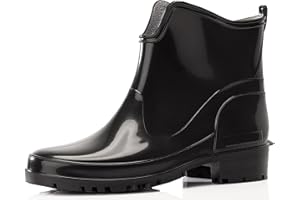 Ladeheid Bottes en Caoutchouc pour Femmes Courtes Bottines Imperméables Bottes de Pluie Élégantes et Confortables LA-930