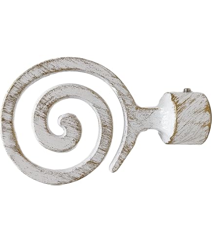 Paire Embouts Tringle Rideau Métal Décoratifs Ø22mm - Type 3 Blanc Élégant