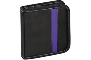 Vivanco CD/DVD-Tasche Nylon, Blue-ray Case, Wallet, Ordner für 24 CDs schwarz-lila