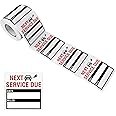 150 PCS Oil Change Auto Maintenance Service Due Reminder Stickers,Waterproof/Tear Resistant Residue-Labels in Roll with Perforation Line(Each Measures 2” X 2” Black)