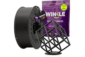 WINKLE FEED YOUR PRINTER WINKLE Fibra de Carbono PETG Negro Carbón | Filamento 3D 1,75mm 300g | Precisión Dimensional | Bobina 300g