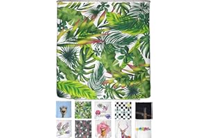 arteneur® - Foglie - Tenda Doccia Antimuffa 180x200 Cm Tessuto Impermeabile, Opaca, Waterproof E Lavabile in Lavatrice. Tenda Bagno Vasca Moderna di Design con 12 Anelli Inclusi