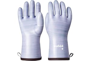 LANON PROTECTION Wahoo Liquid Silicone Oven Gloves, Food-Contact Grade, Heat Resistant Gloves for Cooking, Grilling, Baking, Purple, M/8