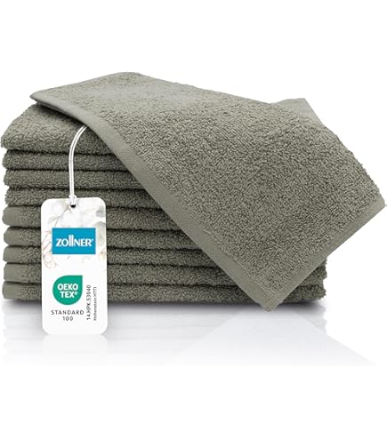 Serviettes Bébé Coton Serviettes Invités ZOLLNER 30x30cm - Lot De 10 En Coton - Bleu - Qualité Hôtelière Serviettes éponge 30x30