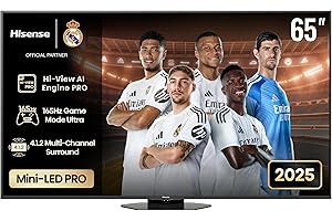 Hisense 65U8Q - Mini LED Smart TV, 4.1.2 Sonido multicanal, Modo Juego Ultra de 165Hz, Anti-Reflection Pro, Full Array Local Dimming, Dolby Vision IQ & Dolby Atmos