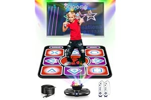 Acelufly Tappetino da Ballo Singolo per TV, Elettronico con Controller Wireless, Antiscivolo per Bambini Adulti Regali per Ragazzi e Ragazze (Nero Rosso)