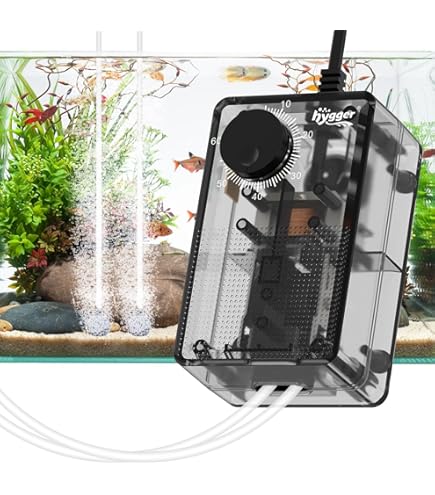 Pawfly Commerciële aquariumluchtpomp, 16 l/min, stille instelbare zuurstofbeluchtingspomp met 4-uitlaat luchtstroomsplitter en accessoires voor aquariumvijvers en DWC-systemen tot 1000 l