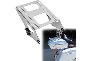 ECOTRIC Chrome Detachable 2 Two Up Tour Pak Pack Mounting Luggage Rack Compatible with 2014-2022 Harley Davidson Touring Road King Street Glide Road Glide