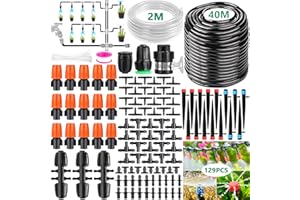 ZPQAODI Bewässerungssystem Garten, 129 PCS,40M, Bewässerung Kit Garten Micro Drip Bewässerung Automatik Schlauch Tröpfchenbewässerung DIY Gartenbewässerung für Landschaft,Flower Bed Terrasse Pflanzen