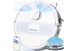 Lubluelu Robot Aspirateur Laveur 2 en 1, 4000Pa LiDAR Laser,10 Zones Interdites Modifiables,Navigation par Cartes Intelligent,Contrôlé par APP, Idéal pour Poils d'animaux,Sols - Blanc