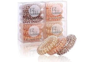 STYLANCE EZbobbles 12pcs Elastici per Capelli, elastici per capelli a spirale per donne e ragazze elastici per capelli in plastica serie multicolore a spirale (color9)