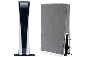 HOAAIGO Staubschutze Hülle für PS5, Abdeckhülse entworfen für PS5, Kratzfeste Staubdichte Schutzhülle für Playstation 5 with Back Cable Port, Konsole Staubschutzhülle (Grau)