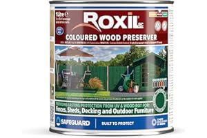 Roxil Lasure Préventive Bois 1L – Vert Sapin – Intérieur & Extérieur – Protection Contre Pourriture, Champignons, Larves & Termites