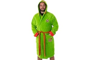 Teenage Mutant Ninja Turtles Men's Green Hooded Bathrobe | Unleash Your Inner Hero with this TMNT Costume Dressing Gown | Embrace Comfort and Ninja Vibe in Style