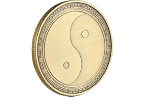 KOMONEE Chinese Coin Dragon Phoenix Yin Yang Commemorative Collectible for Cryptocurrency Enthusiasts Gift Art Crafts Decoration for Souvenir Gift Collectors