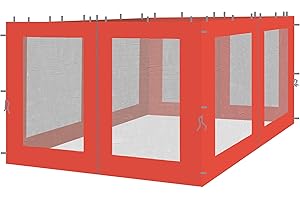 QUICK STAR 4 Seitenteile mit Moskitonetz für Rank Pavillon 3x3m Seitenwand Terra/Rotorange RAL 2001