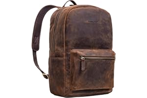 STILORD 'Quincy' Plecak z przegrod± na laptopa Skórzany Mêski Damski Plecak do pracy Du¿y Plecak Szkolny Uni Plecak Vintage, Kolor:zamora - br±zowy