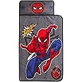 Idea Nuova Marvel Spiderman Super Soft Toddler Quilted Nap Mat with Built in Pillow, 26"x46", Multicolor