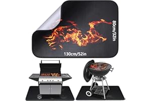 Alckijy Feuerfeste Unterlage | 80 * 130cm Faltbare Hitzeschutzmatte | Bodenschutzmatte | Grillmatten | Bodenmatte | Grillteppich | Funkenschutzplatte | für BBQ Grills Kaminöfen Boden Rasen usw