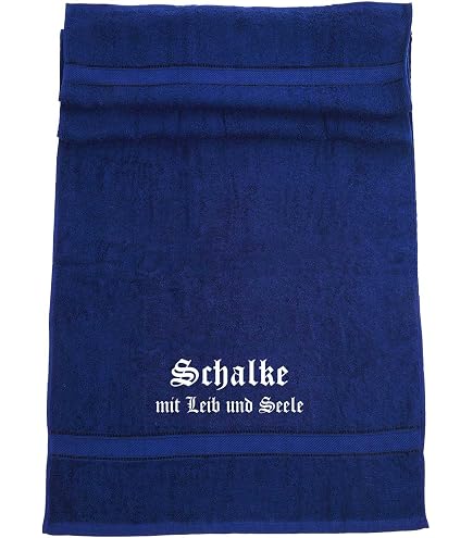 Asciugamano Ufficiale FC Schalke 04 In Cotone Blu Navy E Bianco - 100x50 Cm