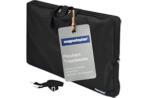 ‎MAGNETOPLAN magnetoplan Flipchart-Tragetasche, Schwarz | BxHxT 1150 x 750 x 80 mm | Robust + strapazierfähig aus Textil mit Reißverschluss | Flipchart Tasche für sicheren Transport