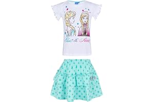 Disney Die Eiskönigin ELSA & Anna Mädchen T-Shirt und Rock - weiß - 140
