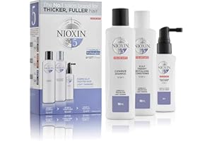 Nioxin 3-Part System, System 5, Chemically Treated Hair with Light Thinning Hair Treatment, Scalp Therapy, Hair Thickening Treatment