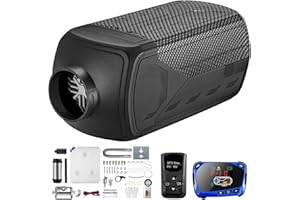 Redriver Riscaldamento da Parcheggio Diesel, 8KW Riscaldatore Diesel, 12V/24V, 0.1-0.25L/h, Serbatoio Carburante da 10L, Riscaldatore a Gasolio Diesel (Nero)