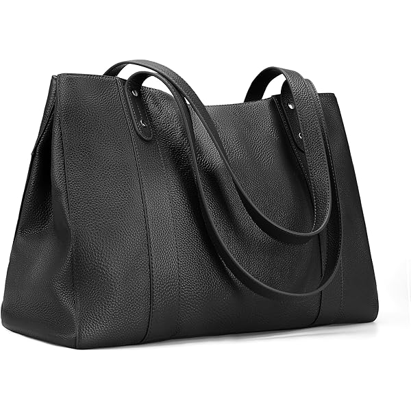 befen Echt lederen draagtas voor vrouwen werk, dames lederen schoudertassen portemonnees tas handtassen met laptopvak, Taupe, M, Klassiek
