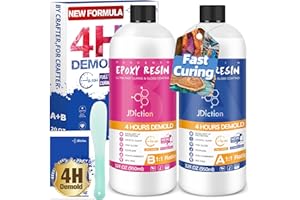 JDiction Fast Curing Epoxy Resin, 64OZ/1.9L 4H Demold Epoxy Resin Kit -Crystal Clear, Bubble-Free, Not-Yellowing, Self-Leveling for Art Resina, Jewelry, Craft, Fast Casting & Easy Mix Epoxy Resina