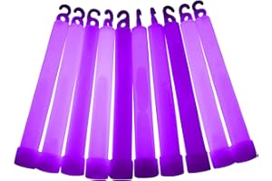 GLOWTOPIA 6 inch Premium (15mm) Glow Sticks (10 Pack, Purple)