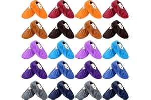 Mepase 20 Pairs Bowling Shoe Protector Covers Flannel Bowling Shoe Cover Non Slip Bowling Ball Shoe Covers for Adults Bowling Ball Sport Accessories, One Size, 10 Assorted Color