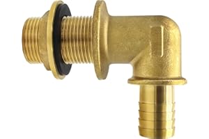 VARIOSAN Tankdurchführung für Regentonnen/Zisternen 11688, 3-teilig, 1", Messing, 90°