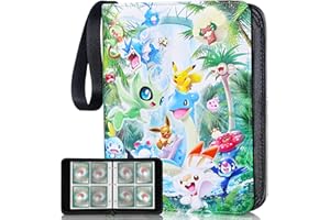 ZIERIPY Card Binder, Trading Card Binder 4-Pockets，Holds 400 Cards-50 Pages, Portable Card Collection Folder, Binder Album，Pu Leather Trading Card Folder for Kids/Adult Birthday Gifts (Green01)