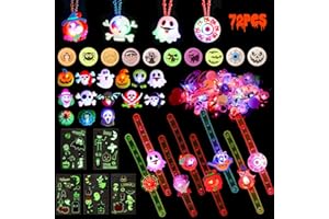 HOTSAN 72PCS Halloween Blinkende Ringe - Halloween Party Leuchtend Deko Für Kinder, Halloween Accessoires Zubehör Set, Halloween Led Blinkende Spielzeug, Halloween Theme Geschenke Für Halloween Kinder Spiel